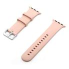 Silver Buckle Silicone Watch Band For Apple Watch Ultra 49mm&Watch Ultra 2 49mm / Series 9&8&7 45mm / SE 3&SE 2&6&SE&5&4 44mm / 3&2&1 42mm(Pink Sand) - 1