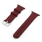 Silver Buckle Silicone Watch Band For Apple Watch Ultra 49mm&Watch Ultra 2 49mm / Series 9&8&7 45mm / SE 3&SE 2&6&SE&5&4 44mm / 3&2&1 42mm(Bronze Purple) - 1