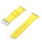 Silver Buckle Silicone Watch Band For Apple Watch Ultra 49mm&Watch Ultra 2 49mm / Series 9&8&7 45mm / SE 3&SE 2&6&SE&5&4 44mm / 3&2&1 42mm(Yellow) - 1