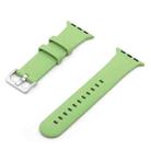 Silver Buckle Silicone Watch Band For Apple Watch Ultra 49mm&Watch Ultra 2 49mm / Series 9&8&7 45mm / SE 3&SE 2&6&SE&5&4 44mm / 3&2&1 42mm(Green) - 1