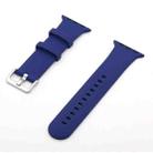 Silver Buckle Silicone Watch Band For Apple Watch Ultra 49mm&Watch Ultra 2 49mm / Series 9&8&7 45mm / SE 3&SE 2&6&SE&5&4 44mm / 3&2&1 42mm(Dark Blue) - 1