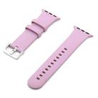 Silver Buckle Silicone Watch Band For Apple Watch Ultra 49mm&Watch Ultra 2 49mm / Series 9&8&7 45mm / SE 3&SE 2&6&SE&5&4 44mm / 3&2&1 42mm(Lavender Purple) - 1