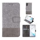 For Galaxy Note 10 MUXMA MX102 Horizontal Flip Canvas Leather Case with Stand & Card Slot & Wallet Function(Grey) - 1