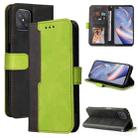 For OPPO A92S/A72 5G/A73 5G/A52 5G/Reno4 Z Business Stitching-Color Horizontal Flip PU Leather Case with Holder & Card Slots & Photo Frame & Lanyard(Green) - 1