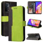 For OPPO A93 5G CN Version/A74 5G/A54 5G Business Stitching-Color Horizontal Flip PU Leather Case with Holder & Card Slots & Photo Frame & Lanyard(Green) - 1