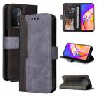 For OPPO A93 5G CN Version/A74 5G/A54 5G Business Stitching-Color Horizontal Flip PU Leather Case with Holder & Card Slots & Photo Frame & Lanyard(Grey) - 1