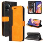 For OPPO A94 4G/F19 Pro/Reno5 F Business Stitching-Color Horizontal Flip PU Leather Case with Holder & Card Slots & Photo Frame & Lanyard(Orange) - 1