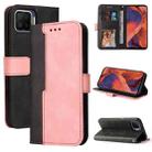 For OPPO F17/A73 2020/F17 Pro/A93 2020 Business Stitching-Color Horizontal Flip PU Leather Case with Holder & Card Slots & Photo Frame & Lanyard(Pink) - 1