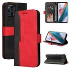 For OPPO Find X3 / X3 Pro Business Stitching-Color Horizontal Flip PU Leather Case with Holder & Card Slots & Photo Frame & Lanyard(Red) - 1