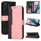 For OPPO Find X3 / X3 Pro Business Stitching-Color Horizontal Flip PU Leather Case with Holder & Card Slots & Photo Frame & Lanyard(Pink) - 1