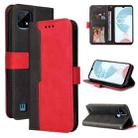 For OPPO Realme C21 / C20 Business Stitching-Color Horizontal Flip PU Leather Case with Holder & Card Slots & Photo Frame & Lanyard(Red) - 1