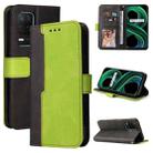 For OPPO Realme 8 5G/V13 5G/Q3 5G/Q3i 5G Business Stitching-Color Horizontal Flip PU Leather Case with Holder & Card Slots & Photo Frame & Lanyard(Green) - 1