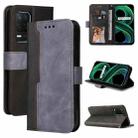 For OPPO Realme 8 5G/V13 5G/Q3 5G/Q3i 5G Business Stitching-Color Horizontal Flip PU Leather Case with Holder & Card Slots & Photo Frame & Lanyard(Grey) - 1