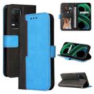 For OPPO Realme 8 5G/V13 5G/Q3 5G/Q3i 5G Business Stitching-Color Horizontal Flip PU Leather Case with Holder & Card Slots & Photo Frame & Lanyard(Blue) - 1