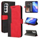 For OPPO Reno5 Pro+ 5G / Find X3 Neo Business Stitching-Color Horizontal Flip PU Leather Case with Holder & Card Slots & Photo Frame & Lanyard(Red) - 1