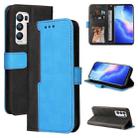 For OPPO Reno5 Pro+ 5G / Find X3 Neo Business Stitching-Color Horizontal Flip PU Leather Case with Holder & Card Slots & Photo Frame & Lanyard(Blue) - 1