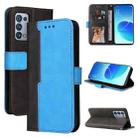 For OPPO Reno6 Pro 5G / Reno6 Pro+ 5G Business Stitching-Color Horizontal Flip PU Leather Case with Holder & Card Slots & Photo Frame & Lanyard(Blue) - 1