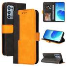 For OPPO Reno6 Pro 5G / Reno6 Pro+ 5G Business Stitching-Color Horizontal Flip PU Leather Case with Holder & Card Slots & Photo Frame & Lanyard(Orange) - 1