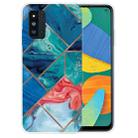 For Samsung Galaxy F52 5G Abstract Marble Pattern TPU Protective Case(Blue) - 1