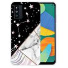For Samsung Galaxy F52 5G Abstract Marble Pattern TPU Protective Case(Black) - 1