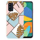 For Samsung Galaxy F52 5G Abstract Marble Pattern TPU Protective Case(Blue Pink Plaid) - 1