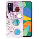 For Samsung Galaxy F52 5G Abstract Marble Pattern TPU Protective Case(Color Hexagon) - 1