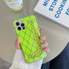 For iPhone 12 mini Aurora Rhomboid TPU Shockproof Wrist Bracelet Chain Case (Green) - 1