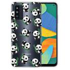 For Samsung Galaxy F52 5G Shockproof Painted Transparent TPU Protective Case(Panda) - 1