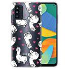For Samsung Galaxy F52 5G Shockproof Painted Transparent TPU Protective Case(Alpaca) - 1