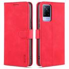 For vivo V21 AZNS Skin Feel Calf Texture Horizontal Flip Leather Case with Card Slots & Holder & Wallet(Red) - 1