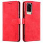 For vivo X60 AZNS Skin Feel Calf Texture Horizontal Flip Leather Case with Card Slots & Holder & Wallet(Red) - 1