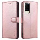For vivo X60 AZNS Skin Feel Calf Texture Horizontal Flip Leather Case with Card Slots & Holder & Wallet(Rose Gold) - 1