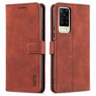 For vivo X60 AZNS Skin Feel Calf Texture Horizontal Flip Leather Case with Card Slots & Holder & Wallet(Brown) - 1