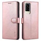 For vivo X60 Pro AZNS Skin Feel Calf Texture Horizontal Flip Leather Case with Card Slots & Holder & Wallet(Rose Gold) - 1