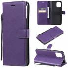 For OPPO Find X3 / Find X3 Pro Solid Color Horizontal Flip Protective Leather Case with Holder & Card Slots & Wallet & Photo Frame & Lanyard(Purple) - 1
