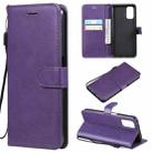 For OPPO Realme V5 5G Solid Color Horizontal Flip Protective Leather Case with Holder & Card Slots & Wallet & Photo Frame & Lanyard(Purple) - 1