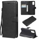 For OPPO Realme V5 5G Solid Color Horizontal Flip Protective Leather Case with Holder & Card Slots & Wallet & Photo Frame & Lanyard(Black) - 1