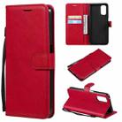 For OPPO Realme V5 5G Solid Color Horizontal Flip Protective Leather Case with Holder & Card Slots & Wallet & Photo Frame & Lanyard(Red) - 1