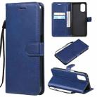For OPPO Realme V5 5G Solid Color Horizontal Flip Protective Leather Case with Holder & Card Slots & Wallet & Photo Frame & Lanyard(Blue) - 1