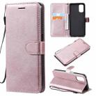 For OPPO Realme V5 5G Solid Color Horizontal Flip Protective Leather Case with Holder & Card Slots & Wallet & Photo Frame & Lanyard(Rose Gold) - 1
