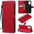 For OPPO Realme V13 5G Solid Color Horizontal Flip Protective Leather Case with Holder & Card Slots & Wallet & Photo Frame & Lanyard(Red) - 1