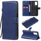 For OPPO Realme V13 5G Solid Color Horizontal Flip Protective Leather Case with Holder & Card Slots & Wallet & Photo Frame & Lanyard(Blue) - 1