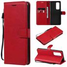 For OPPO Reno5 Pro+ 5G / Find X3 Neo Solid Color Horizontal Flip Protective Leather Case with Holder & Card Slots & Wallet & Photo Frame & Lanyard(Red) - 1