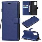 For OPPO A93 5G / A54 5G / A74 5G Solid Color Horizontal Flip Protective Leather Case with Holder & Card Slots & Wallet & Photo Frame & Lanyard(Blue) - 1