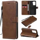 For OPPO A94 4G Solid Color Horizontal Flip Protective Leather Case with Holder & Card Slots & Wallet & Photo Frame & Lanyard(Brown) - 1