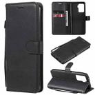 For OPPO A94 4G Solid Color Horizontal Flip Protective Leather Case with Holder & Card Slots & Wallet & Photo Frame & Lanyard(Black) - 1