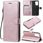 For OPPO A94 4G Solid Color Horizontal Flip Protective Leather Case with Holder & Card Slots & Wallet & Photo Frame & Lanyard(Rose Gold) - 1