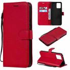 For OPPO Realme 8 Solid Color Horizontal Flip Protective Leather Case with Holder & Card Slots & Wallet & Photo Frame & Lanyard(Red) - 1