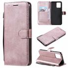 For OPPO Realme 8 Solid Color Horizontal Flip Protective Leather Case with Holder & Card Slots & Wallet & Photo Frame & Lanyard(Rose Gold) - 1