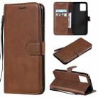 For OPPO Realme 8 Pro 4G Solid Color Horizontal Flip Protective Leather Case with Holder & Card Slots & Wallet & Photo Frame & Lanyard(Brown) - 1